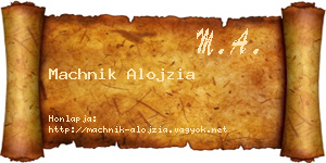 Machnik Alojzia névjegykártya